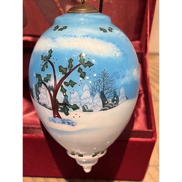 NeQwa Art Santa Ornament Christmas Glass Winter Signed Jim Shore 862 Vintage box - Picture 3 of 5